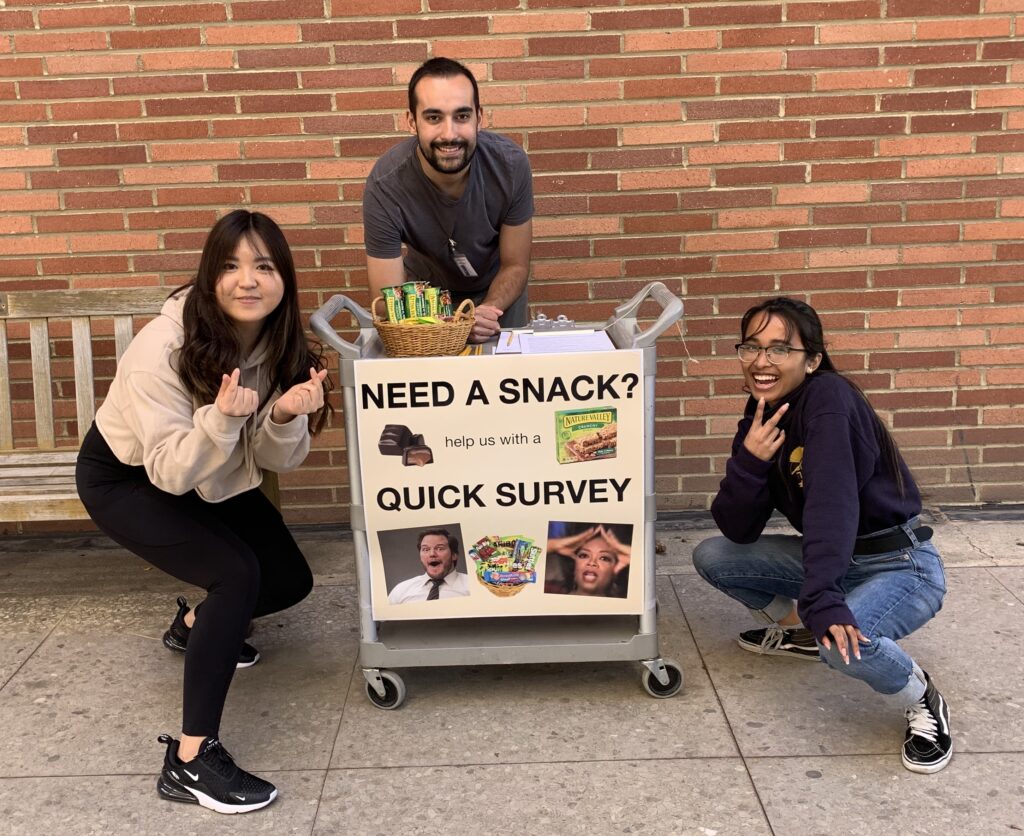 SRL RAs collecting data on campus